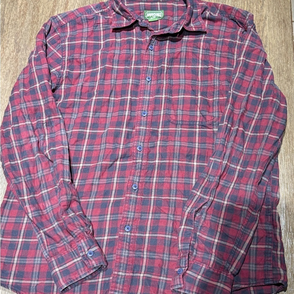 American Eagle Outfitters Red and Blue Plaid Shirt